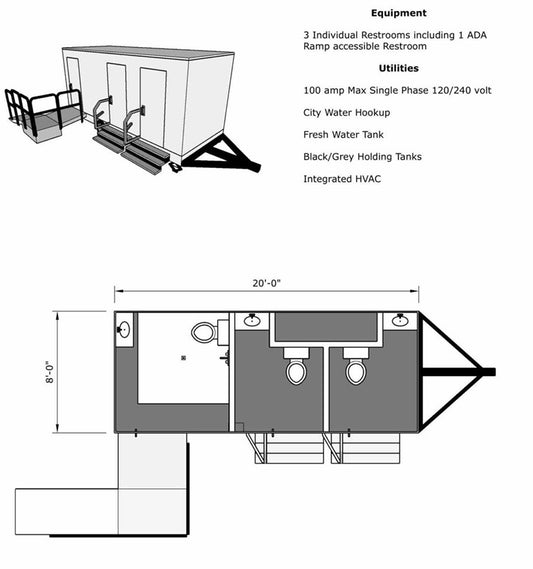 Bathroom Trailer 20Ft.